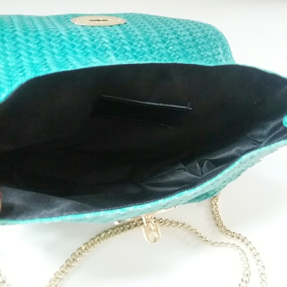 Borse In Pelle | Teal Gold Chain Crossbody - Picture 3 of 6